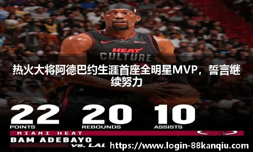 热火大将阿德巴约生涯首座全明星MVP，誓言继续努力